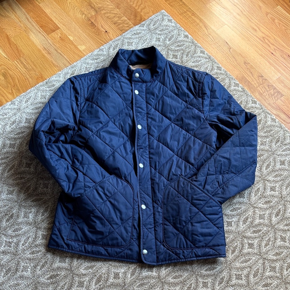 J. Crew Men's Quilted Blue Puffer Jacket